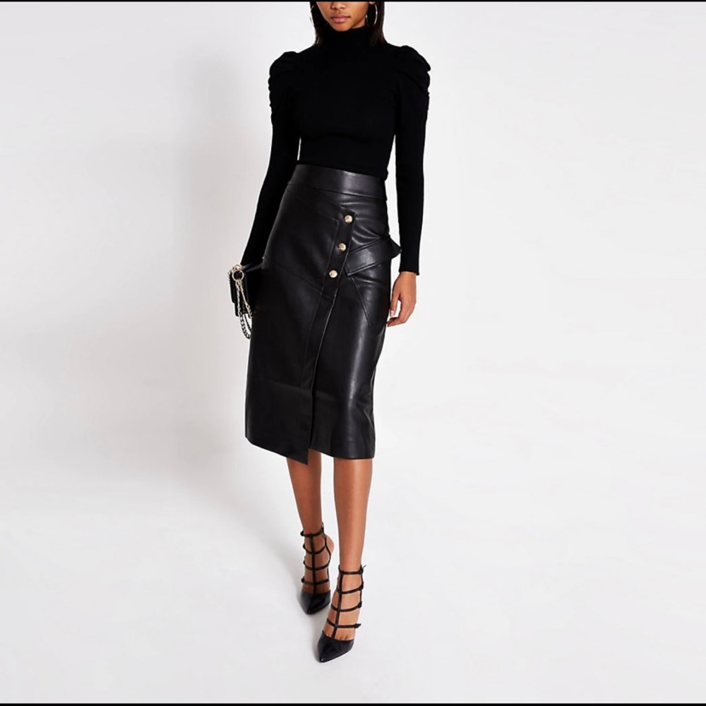 River Island Faux leather skirt